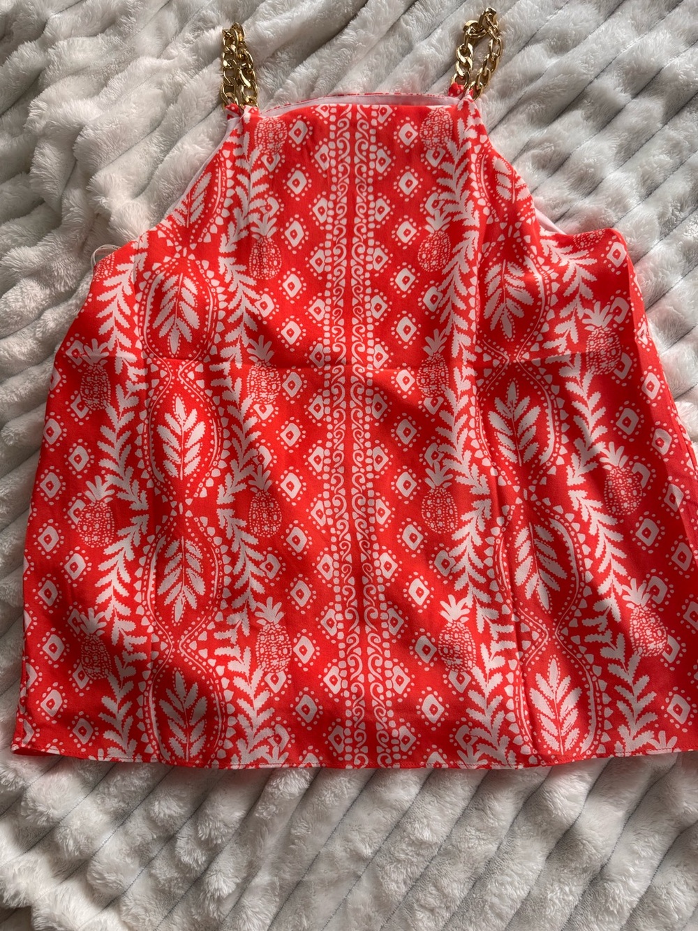Lilly Pulitzer Coral & White Printed Top